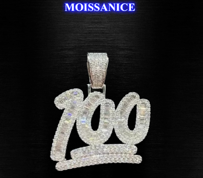 Moissanite Baguette Diamond 100 Pendant